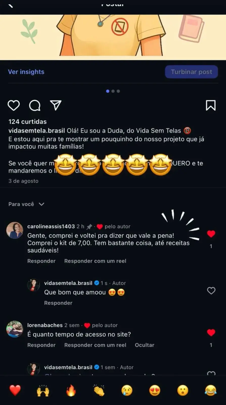 Mensagem de mãe que usa o Vida Sem Telas