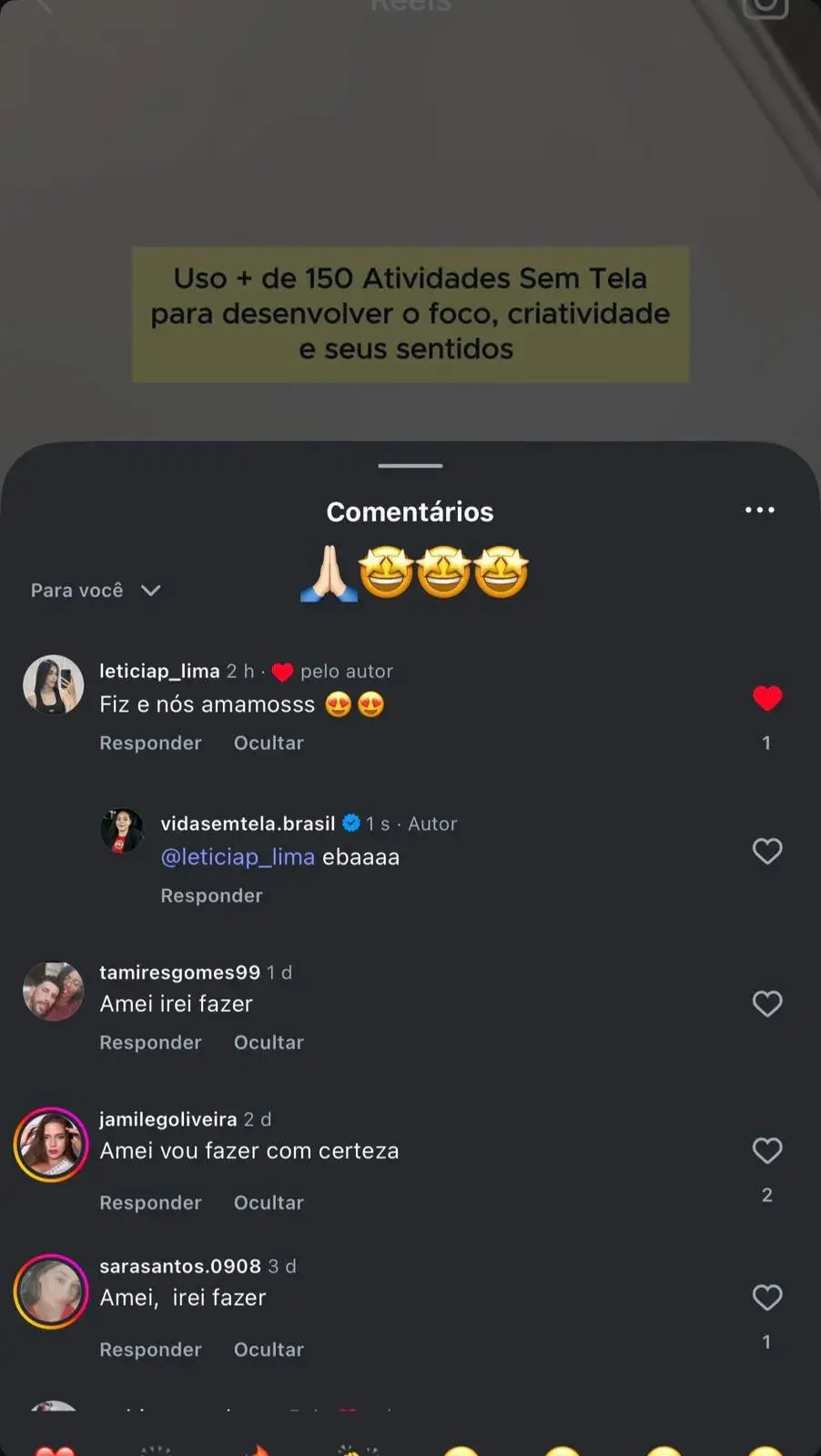 Mensagem de mãe que usa o Vida Sem Telas